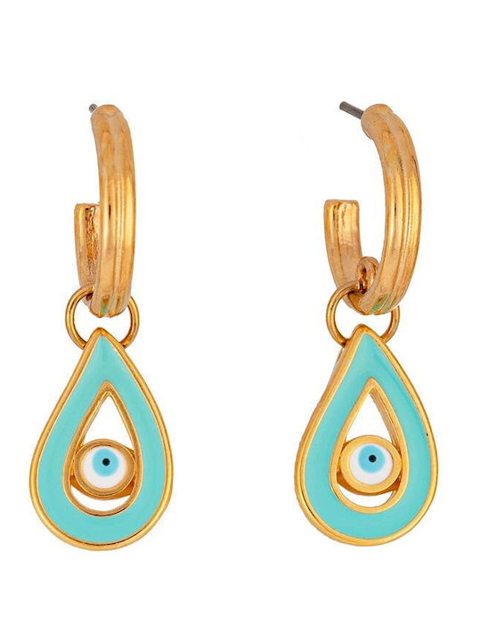 Excite-Fashion Dangle Earrings Made of Gold Plated Steel Turquoise
