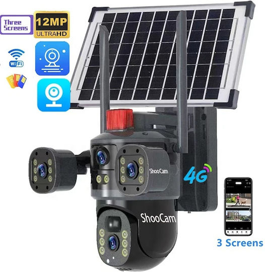 FOX385576 Cameră de Supraveghere IP Wi-Fi/4G 12MP Impermeabilă cu Baterie cu Comunicare Bidirecțională