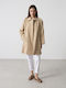 Women's Beige Oversized Gabardine