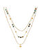 Excite-Fashion Triple Necklace Made of Gold Plated Steel