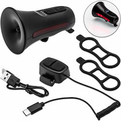 Waterproof Bicycle Horn 120db Rechargeable Red Led Warning Light 6 Function Handlebar Switch Hyd-074