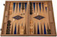 Manopoulos Wooden Backgammon Checkers Handmade Blue / Red