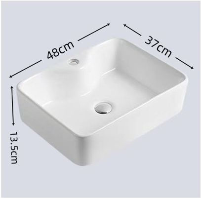 Επικαθήμενος Νιπτήρας Κεραμικός 48x37x13.5cm Λευκός