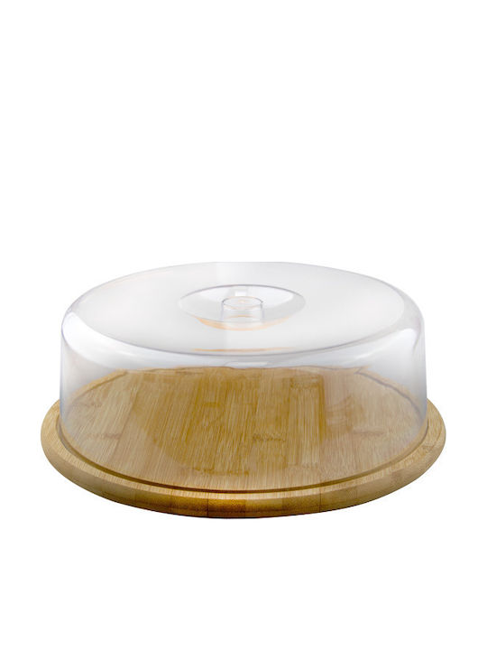 Raki Suport Pentru Prăjituri Din Lemn Cu Capac Transparent 28x28x10.3cm