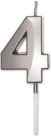 Κερί Prestige Silver Metal 9 Cm Νούμερο 4