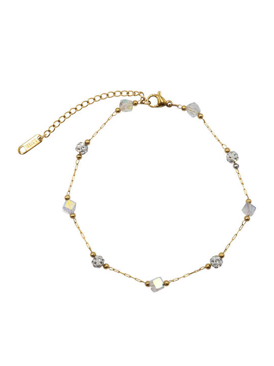 Poco Loco Gold Plated Stainless Steel Anklet from Stainless Steel