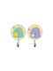 Kids Wall Hanger Single Hook with Hook Wooden Yellow 2 Pieces