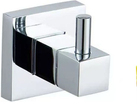 Landsh Άγκιστρο Μπάνιου Μονό με Βίδες Inox Ασημί