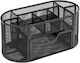 Metal Mesh Office Organizer 8 Slots Drawer Black 22x11x10 Cm Aria Trade