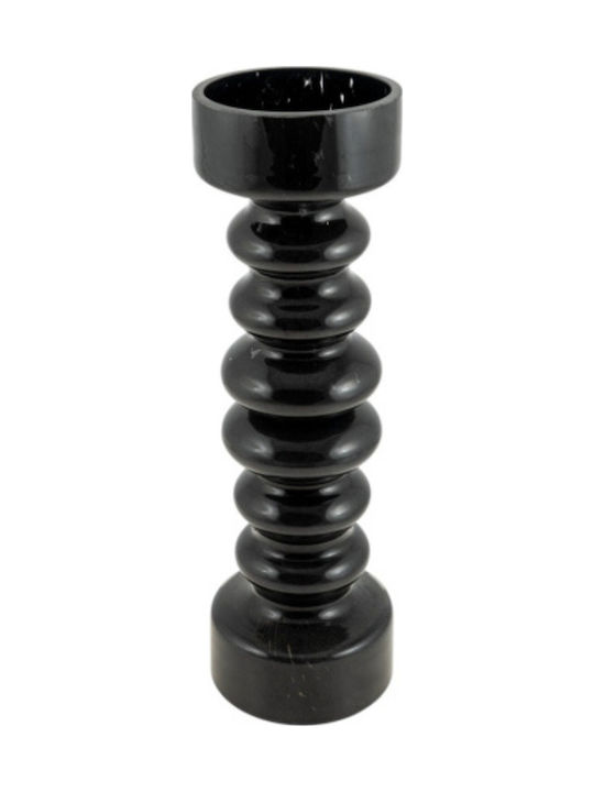 Zen Collection Кандилник Стъклен в Черен Цвят 10.5x34см