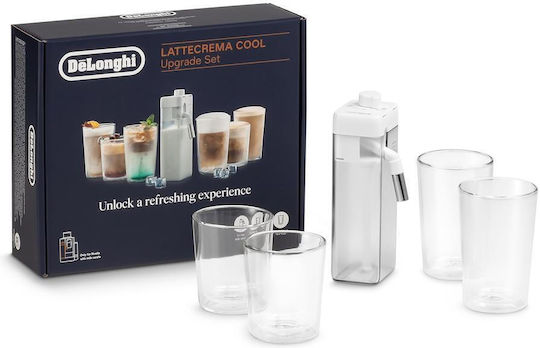 De'longhi Lattecrema Cool Milk System Set Dlsc032 White Coffee Makers Rivelia Includes Milk Jug & Glasses