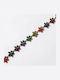 Women's Bracelet with Flower Design in Gold Plated Steel