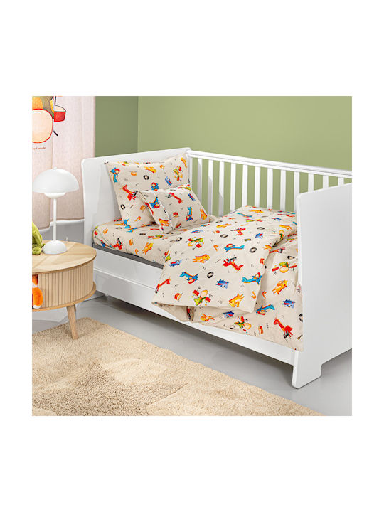 Guy Laroche Set Baby Sheets Crib Cotton Band Natural 115x170cm 3 Pieces