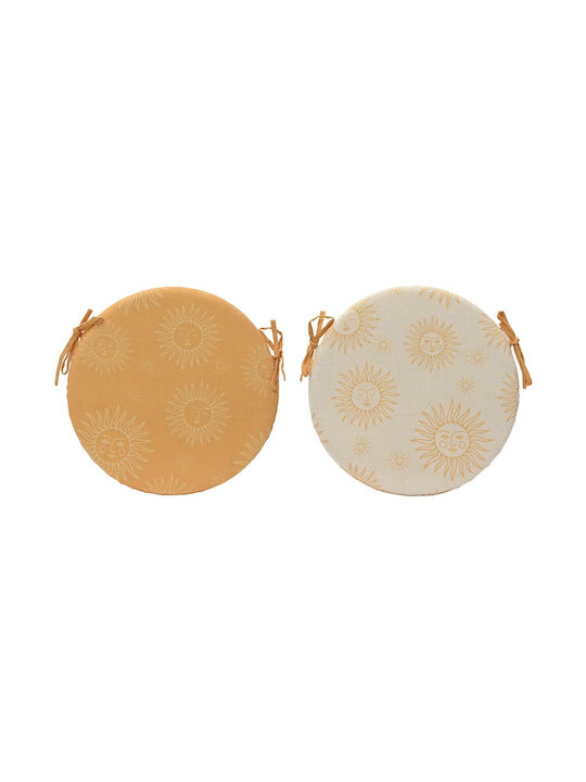 Kaemingk Waterproof Garden Chair Cushion Round Yellow 39x39cm