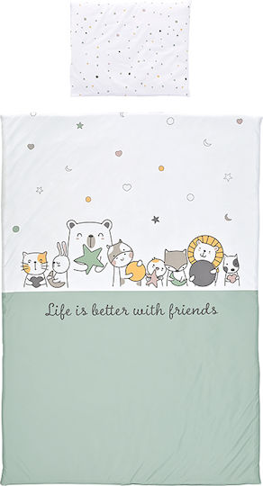 Lorelli Crib Set Happy Friends Mint 3pcs