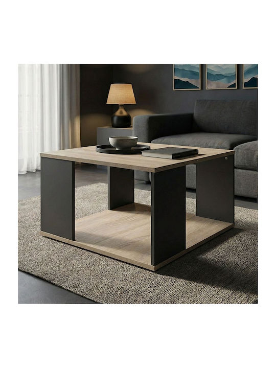 Zelegan Beistelltisch Holz Sonoma-Anthrazit M60xL60xH39cm