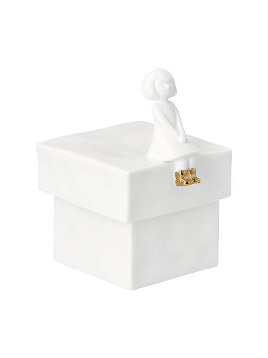 Raeder General Use Food Jar with Lid Made of Porcelain Transparent 3x3x12.7cm 1 Pieces