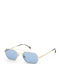 Lozza Unisex Sunglasses with Gold Frame and Light Blue Lenses SL2455 300K