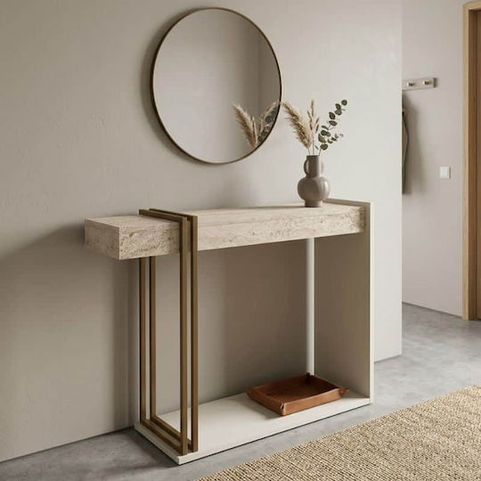 Κονσόλα από Ξύλο & Μέταλλο Travertine Μ91.8xΠ29.6xΥ74.2εκ. Κονσόλα από Ξύλο & Μέταλλο Travertine Μ91.8xΠ29.6xΥ74.2εκ.