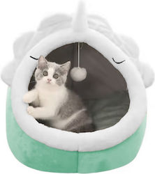 Small Breed Dog Cat Bed Size L Polyester Unicorn Design 42x42x35 Cm Green