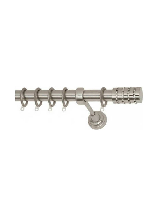 Import Hellas Metallic Single Curtain Pole Ø25mm 180cm Nickel N7-28