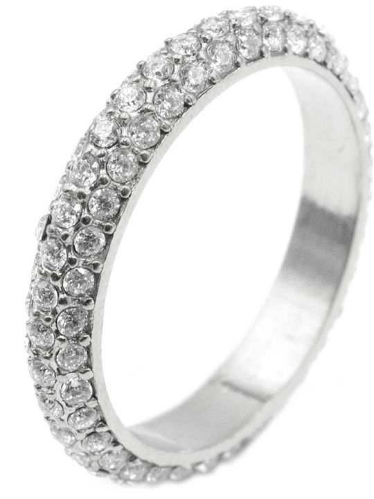 Poco Loco Women's Spinner Ring with Zircon Made of Steel