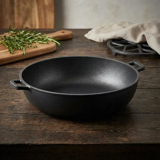 De Buyer Cast Iron Wok with Non-Stick Coating 36cm