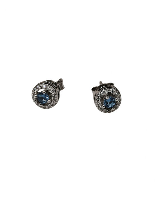 Aσημένια Καρφωτά Σκουλαρίκια Σιέλ Ζιργκόν Silver925.bf1172