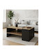 Rectangular Central Coffee Table Izia Wooden Sapphire Oak - Anthracite W110xD60xH45cm