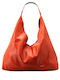 Leather Women's Shoulder Bag Orange