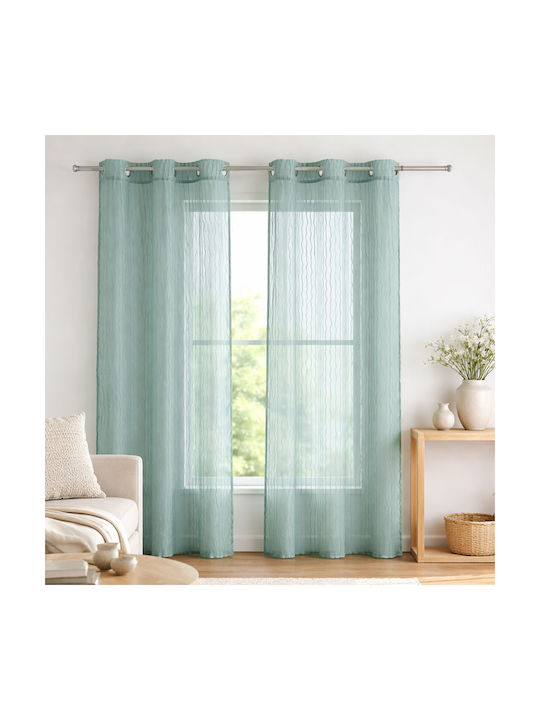 Perdea Cu Capse Mila Celadon 140x240cm
