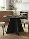 Round Dining Room Table Wooden Sencron Black 100x100x75.7cm