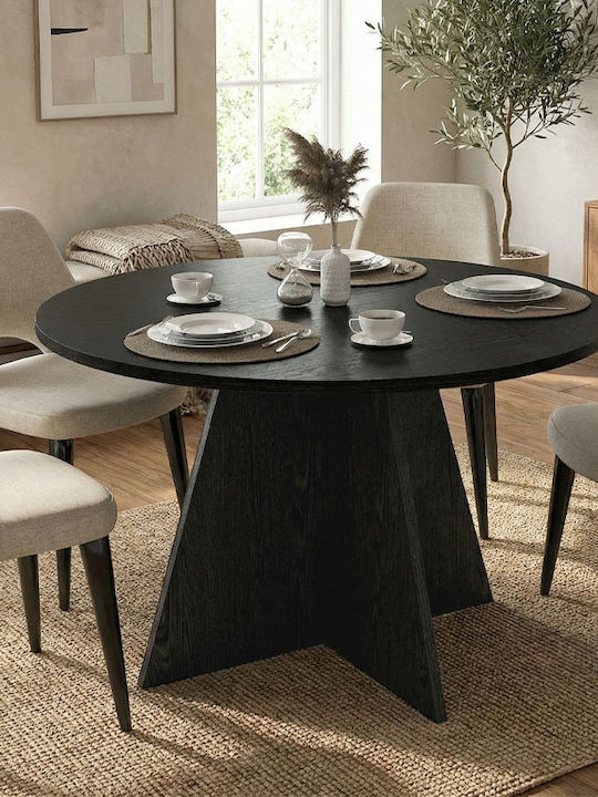 Rundes Esszimmertisch aus Holz Sencron Schwarz ...