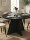 Rundes Esszimmertisch aus Holz Sencron Schwarz 120x120x75,7cm