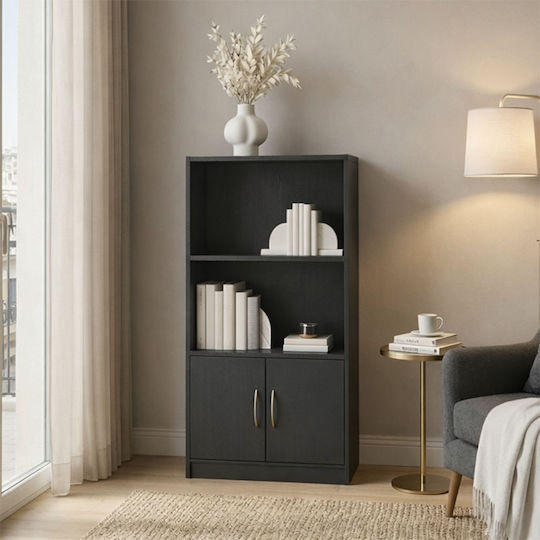 Βιβλιοθήκη Tekaro Ανθρακί 60x30x120εκ. 383-000157