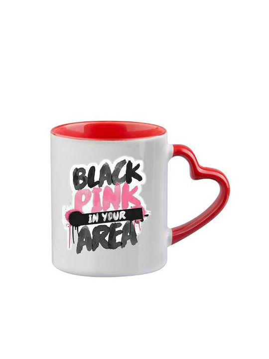 Κούπα Kpop Blackpink Κόκκινη Λαβή Καρδιά Εσωτερικό