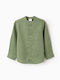 Kids Shirt Long-Sleeved Linen Green