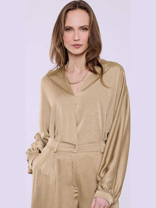 Celestino Bluza Damă Satin Plisată Loose Fit Ma...