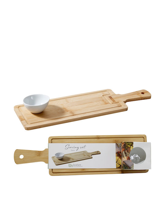 JK Home Decoration Bamboo Δίσκος Σερβιρίσματος