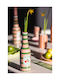 Koart Decorative Porcelain Vase Lemonade Multicolour 7x7xH24cm Ceramic Decorative Vase