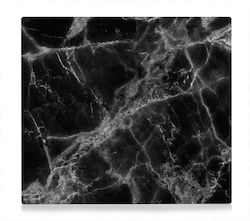 Zeller 26315 Κάλυμμα Εστίας Μάρμαρο Γυαλί Μαύρο 56 X 50 X 1 Cm Πόδια Αντιολίσθησης