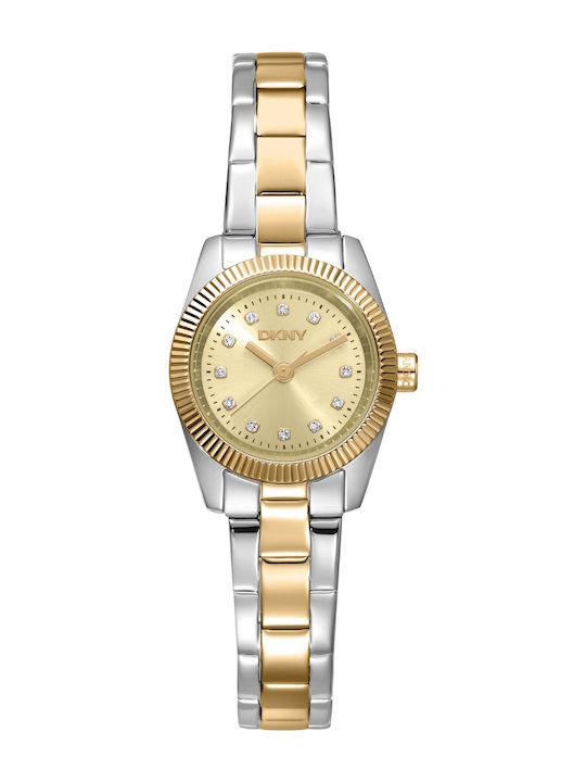 DKNY Mini Womens Watch 23mm Battery with Gold Metal Bracelet