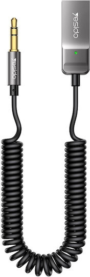 Bluetooth Audio Cable Usb To 3.5mm Jack Hands-free 1.4m Nylon Yesido Black