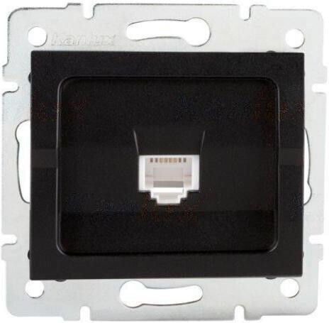 Kanlux Mowion Logi 02-1390-042 Matt Black Single Computer Socket Rj45cat 5e Jack