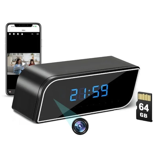 Cameră Ascunsă Ceas Wifi Iuni Ip99 64gb Full Hd Viziune Nocturnă 150° Senzor Mișcare