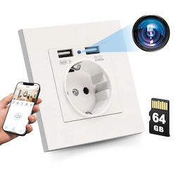 Cameră Ascunsă Priză de Perete Iuni Pr1 64gb Wi-fi Full Hd Vizualizare Live pe Telefon Cameră Ascunsă Priză de Perete Iuni Pr1 64gb Wi-fi Full Hd Vizualizare Live pe Telefon
