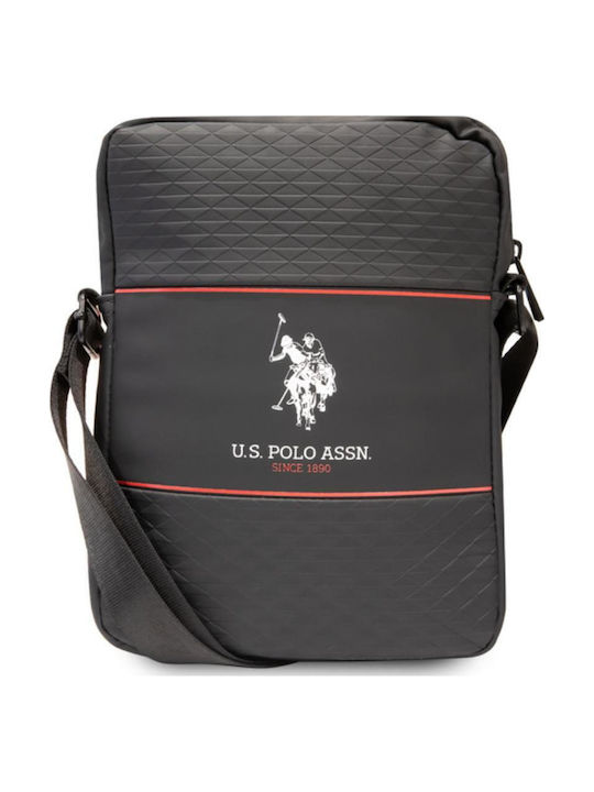 U.s Polo 10'' Shoulder Bag Middle Stripe Model Black