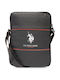 U.s Polo 10'' Shoulder Bag Middle Stripe Model Black