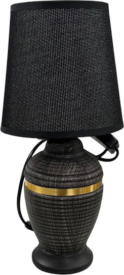 Chios Hellas Ceramic Table Lamp with Black Shade and Base