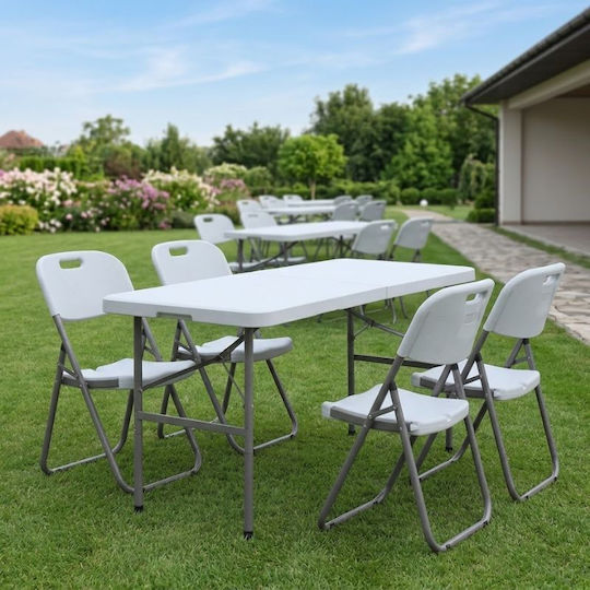 Τραπέζι Catering Capri Πτυσσόμενο 120x60x74 Λευκό του πάγου
